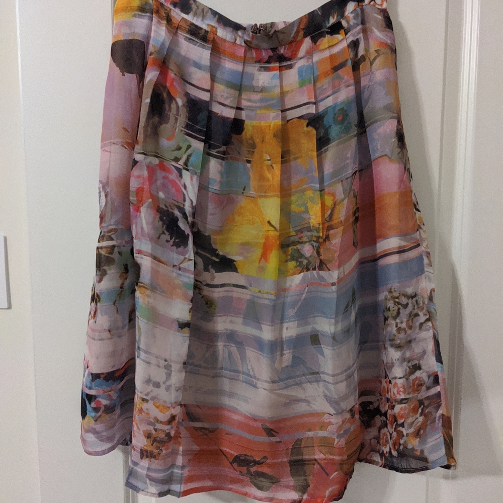 Multicolor Pleated Skirt
